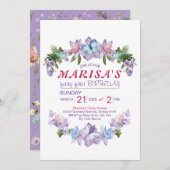 Pastel Wildebloemen Fee Eerste 1e Verjaardagsfeest Kaart (Voorkant / Achterkant)