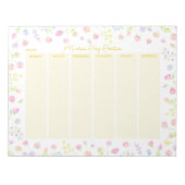 Pastel Wildebloemen Weekplanner Notitieblok in Gee (Voorkant)