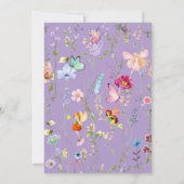 Pastel Wildebloemenfee Eerste 1e Verjaardagsfeestj Kaart (Achterkant)