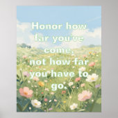 Pastel Wildebloemenweide Inspirerende Spreuk Poster (Voorkant)