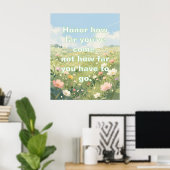 Pastel Wildebloemenweide Inspirerende Spreuk Poster (Thuiskantoor)