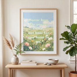 Pastel Wildebloemenweide Inspirerende Spreuk Poster