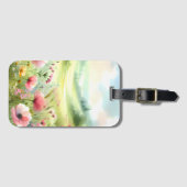 Pastel Wildebloemenweide Landschap Bagagelabel (Voorkant (horizontaal))