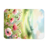 Pastel Wildebloemenweide Landschap Magneet (Horizontaal)