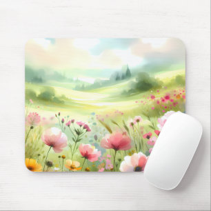Pastel Wildebloemenweide Landschap Muismat