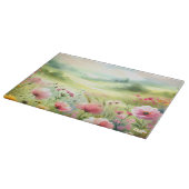 Pastel Wildebloemenweide Landschap Snijplank (Hoek)