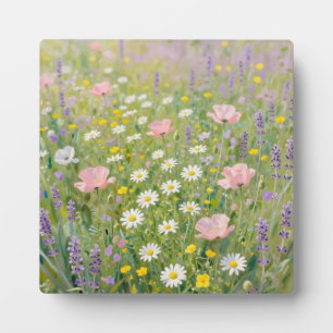 Pastel Wildebloemenweide Schilderij Fotoplaat