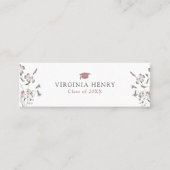 Pastel Wildflower Afstuderen Naam Kaart Mini Visitekaartje (Voorkant)