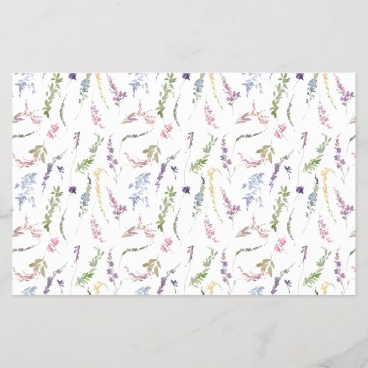 Pastel Wildflower Baby shower Bingo Flyer (Achterkant)