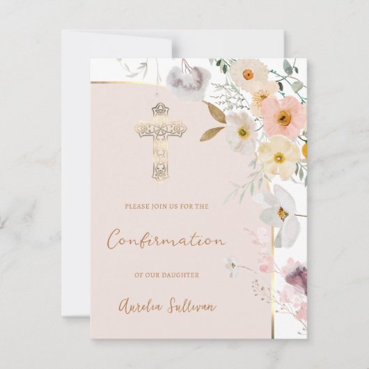 Pastel Wildflower Bevestiging Uitnodiging (Voorkant)
