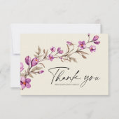 Pastel Wildflower Boho Weddenschap Hartelijk dank Bedankkaart (Voorkant)