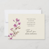 Pastel Wildflower Boho Weddenschap Hartelijk dank Bedankkaart (Achterkant)