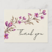 Pastel Wildflower Boho Weddenschap Hartelijk dank Briefkaart (Voorkant)