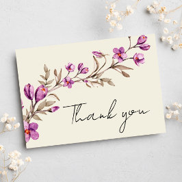 Pastel Wildflower Boho Weddenschap Hartelijk dank Briefkaart