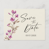 Pastel Wildflower Boho Wedding Save the Date Briefkaart (Voorkant)
