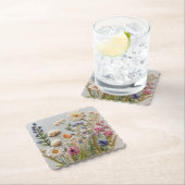  pastel Wildflower Borduurwerk Kartonnen Onderzetters (Insitu)