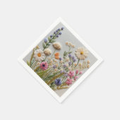  pastel Wildflower Borduurwerk Servet (Hoek)