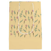 Pastel Wildflower Botanical Gift Bag Medium Cadeauzakje (Achterkant)