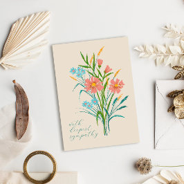 Pastel Wildflower Bouquet Sympathie Card Bedankkaart