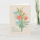 Pastel Wildflower Bouquet Sympathie Card Bedankkaart (Voorkant)