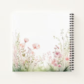 Pastel Wildflower bruiloft gastenboek Notitieboek (Achterkant)