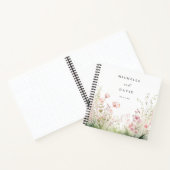 Pastel Wildflower bruiloft gastenboek Notitieboek (Binnen)