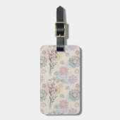 Pastel Wildflower Collage – Chic Floral Geometric  Bagagelabel (Voorkant verticaal)