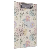 Pastel Wildflower Collage – Chic Floral Geometric  Klembord (Rechts)