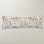 Pastel Wildflower Collage – Chic Floral Geometric  Lichaamskussen (Achterkant)