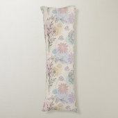 Pastel Wildflower Collage – Chic Floral Geometric  Lichaamskussen (Voorkant Verticaal)