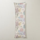 Pastel Wildflower Collage – Chic Floral Geometric  Lichaamskussen (Achterkant (Verticaal))