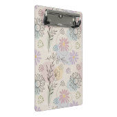 Pastel Wildflower Collage – Chic Floral Geometric  Mini Klembord (Schuin)