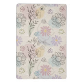 Pastel Wildflower Collage – Chic Floral Geometric  Mini Klembord (Achterkant)