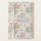 Pastel Wildflower Collage – Chic Floral Geometric  Planner (Achterkant)