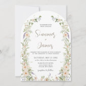 Pastel Wildflower Delicate Floral Wedding Arch Kaart (Voorkant)