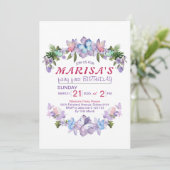 Pastel Wildflower Fairy Eerste 1e Verjaardagsfeest Kaart (Staand voorkant)