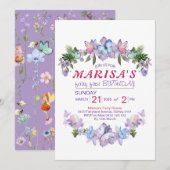 Pastel Wildflower Fairy Eerste 1e Verjaardagsfeest Kaart (Voorkant / Achterkant)