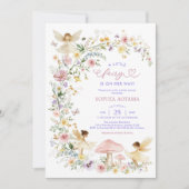 Pastel Wildflower Fairy Garden Girl Baby shower Kaart (Voorkant)