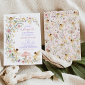Pastel Wildflower Fairy Garden Girl Baby shower Kaart
