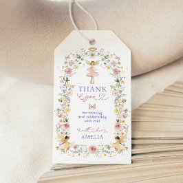 Pastel Wildflower Fairy Garden Verjaardagsfeest Cadeaulabel