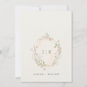 Pastel Wildflower Floral Wreath Wedding Invite Bedankkaart (Achterkant)