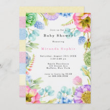 Pastel Wildflower Florals Neutraal Baby shower