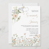 Pastel Wildflower Garden Delicate Floral Wedding Kaart (Voorkant)