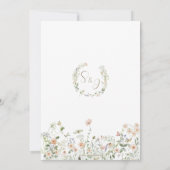 Pastel Wildflower Garden Delicate Floral Wedding Kaart (Achterkant)