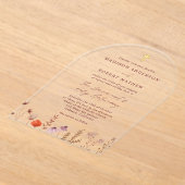 Pastel Wildflower Garden Katholieke bruiloft Acryl Uitnodigingen (Laagn)