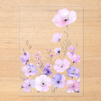 Pastel Wildflower Garden Soft Floral Bloom Acryl Uitnodigingen