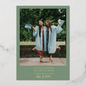 Pastel Wildflower Garden Twin Graduation Party Folie Uitnodiging (Achterkant)