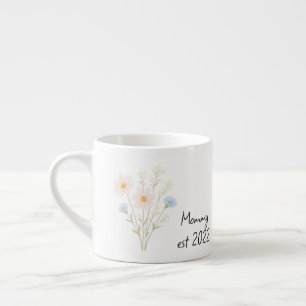 Pastel Wildflower - gepersonaliseerde mama Est. Espresso Kop