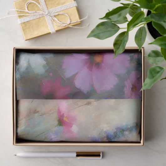 Pastel Wildflower Impressionist Schilderij Decoupa Tissuepapier (Geschenk)