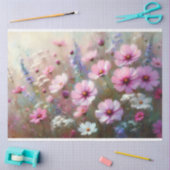Pastel Wildflower Impressionist Schilderij Decoupa Tissuepapier (Craft)